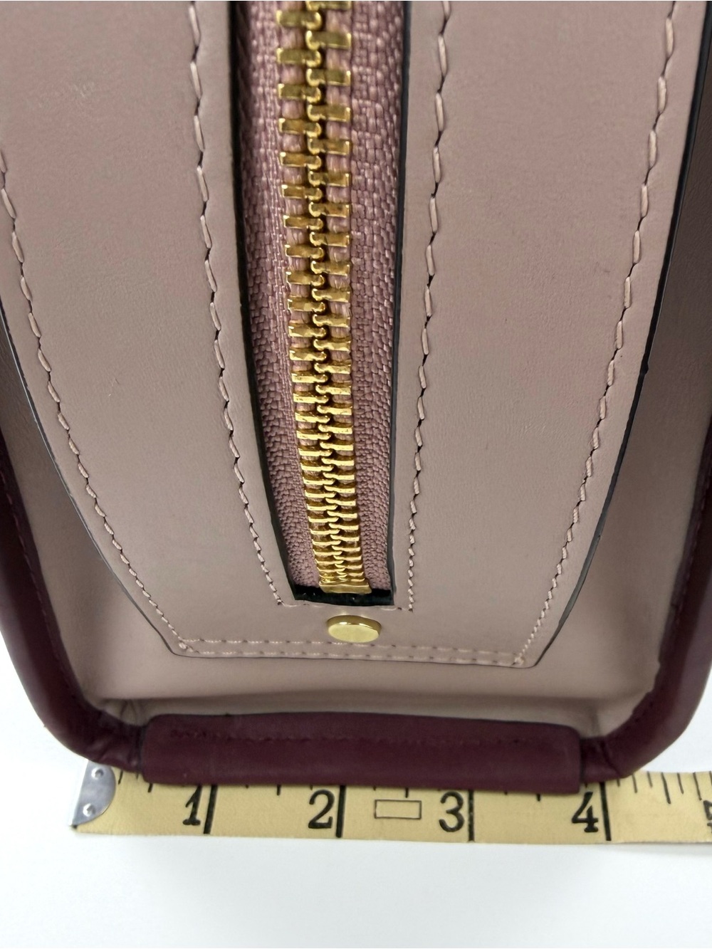 Radley London Hope Place Stripe Strap Burgundy Leather Satchel EUC - Picture 15 of 16